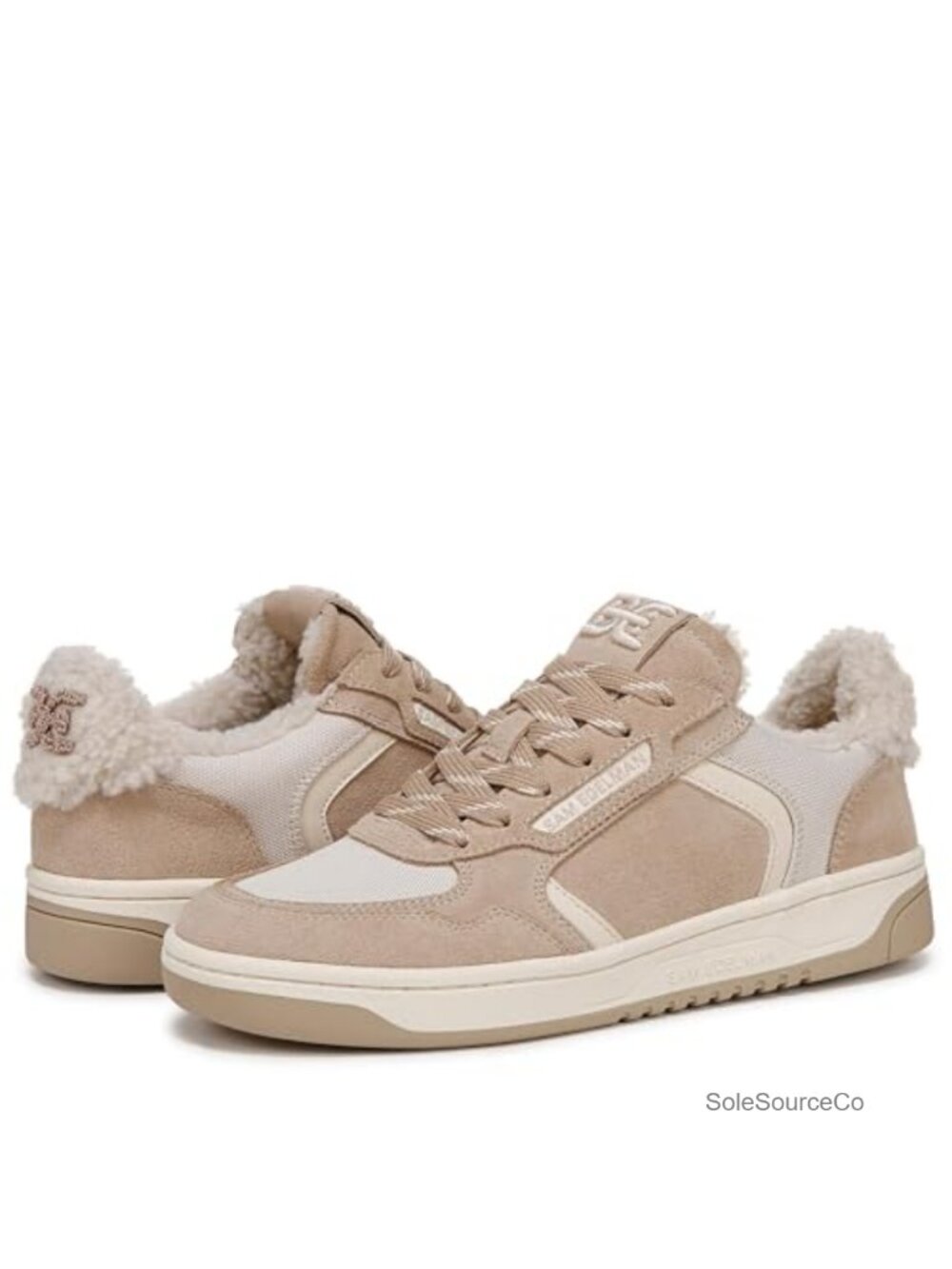 Sam Edelman Harper Low-Top Lace-Up Sneakers Fabric Wool Lining Casual
